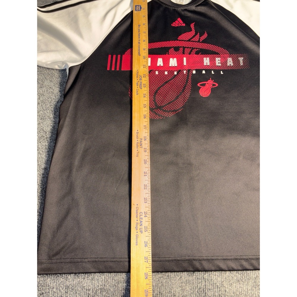 Miami Heat Adidas Jersey Basketball Mens Small‎ Black White Mesh Crew Neck Logo - Picture 5 of 6
